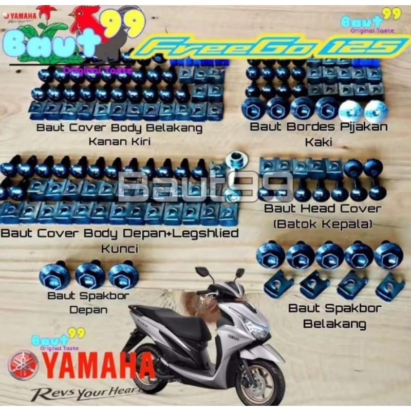 Baut Fullset bodi Yamaha FreeGo/Full bodi Baut Fullset bodi Yamaha FreeGo/Full bodi