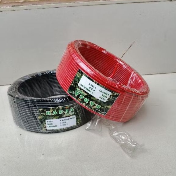 KABEL LISTRIK KABEL TEMBAGA KAWAT TUNGGAL MERK RADJA KABEL NYA 1x2,5mm2 100YARD  kabel untuk instala
