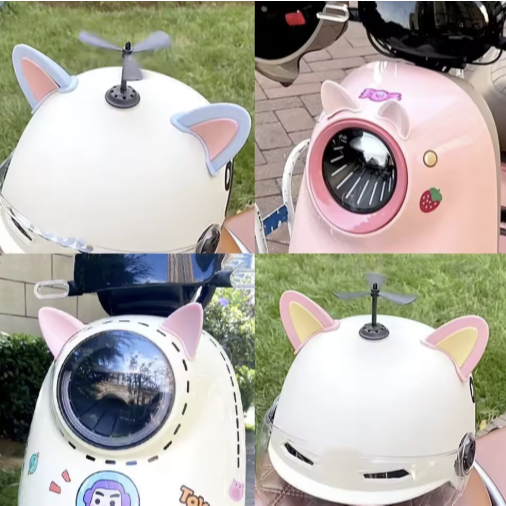 Hiasan Telinga Kucing Helm Lucu Kuping Kucing Dekorasi Helm Motor Listrik Sepeda Aksesoris