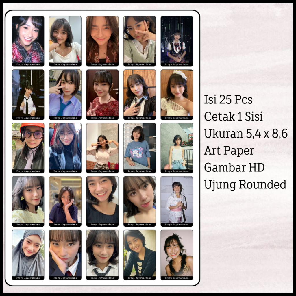 Photocard Freya JKT48 25 pcs, PC Freya JKT48 1 Sisi,Selca Freya Jkt48