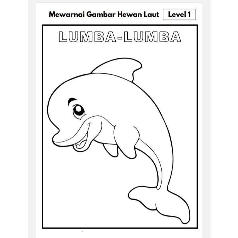 

lembar/kertas/worksheet mewarnai murah A5 tema hewan Laut