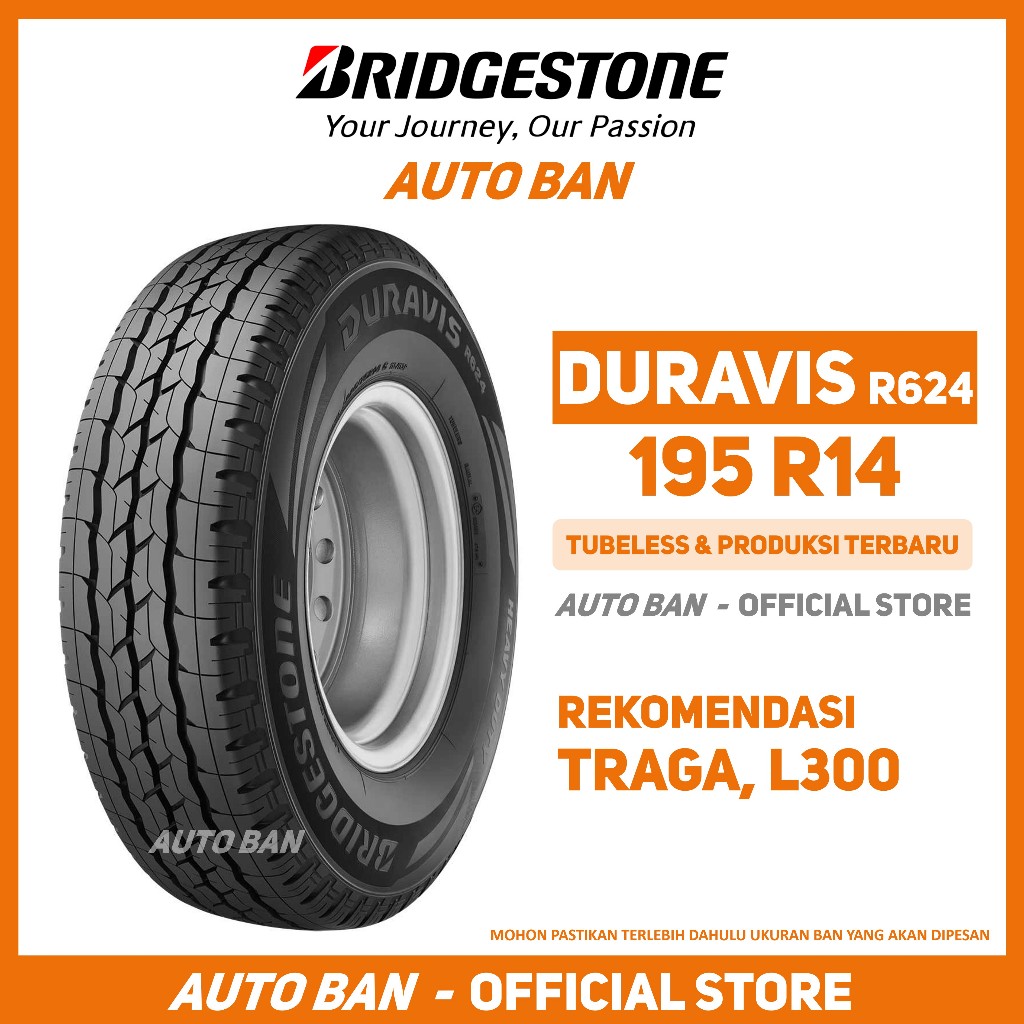 Ban Bridgestone Duravis R624 195 R14 Ban Mobil Traga L300