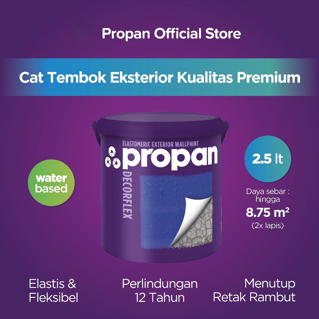 CAT TEMBOK PROPAN DECORFLEX WHITE-9101 2.5L EKSTERIOR