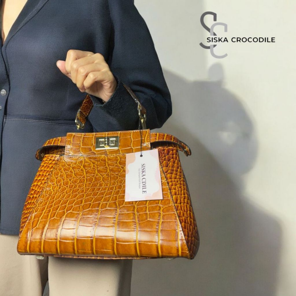 SC SISKA CROCODILE - Tas Slingbag Wanita Tas Kulit Asli Tas Selempang Cewe Tas Jinjing Kulit Asli