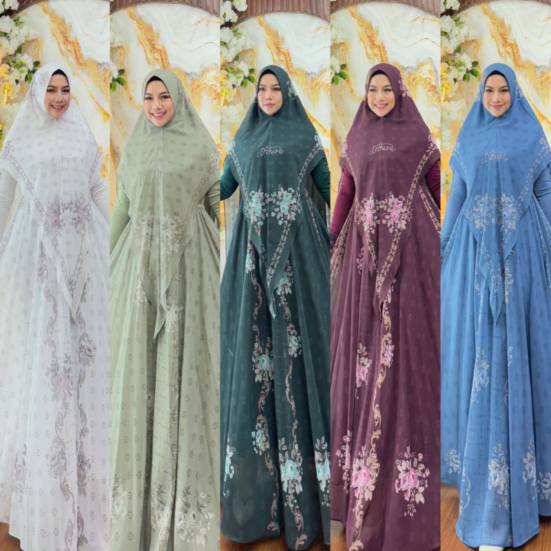 RUQAYYAH  SYAR'I GAMIS DRESS SET KHIMAR BY D'ZHIRA HIJAB TERBARU
