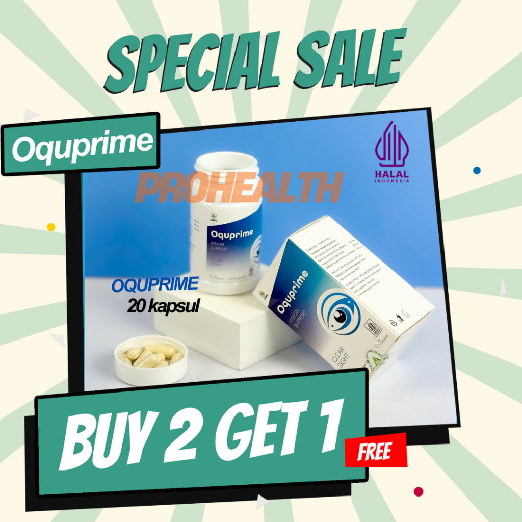 Oquprime Herbal Mata Original 20 Kapsul (3 botol)