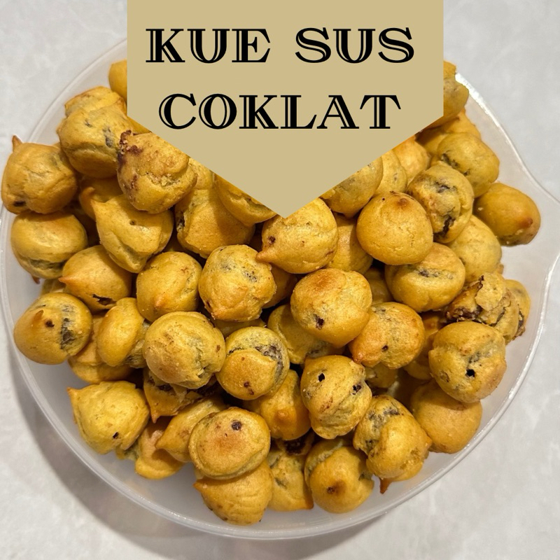 

Kue Sus Coklat 250gr, 500 gr, Kue Soes Kering Coklat Renyah