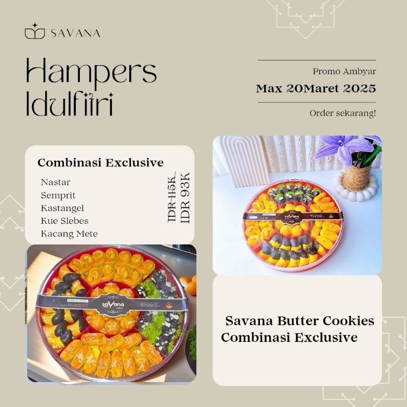 

SaVana Hartop Kombinasi Exclusive Cookies Super Premium Hempers Aneka Kue Nastar Kue Kering Handbag Butter Cookies hampers - Food Snack Biskuit Cemilan Jagung Makanan