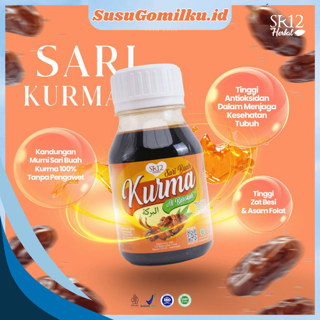 

SR12 SARI BUAH KURMA 100% Sari Kurma Tanpa Gula - Sumber Energi - Meningkatkan Stamina Tubuh