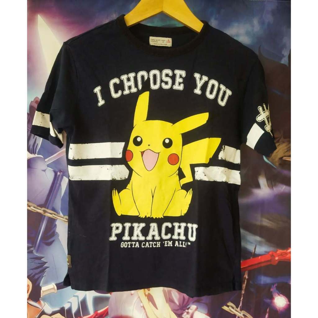Pokemon x Zara Pikachu Big Print Official Anime Tee Kaos Tshirt Original Second Merch Japan Korea Br