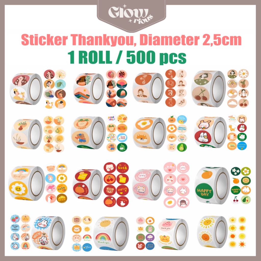

GR Stiker 1 Roll Isi 500 Pcs Thank You Label Bulat Ucapan Untuk Packing Makanan Stiker Selamat Makan