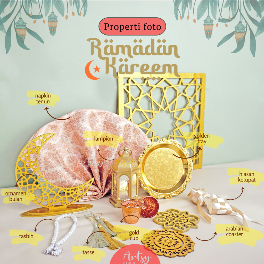 Artsy Studio Properti Foto Props Properti Foto Tema Lebaran Ramadhan Idul Fitri (Hasna Series)
