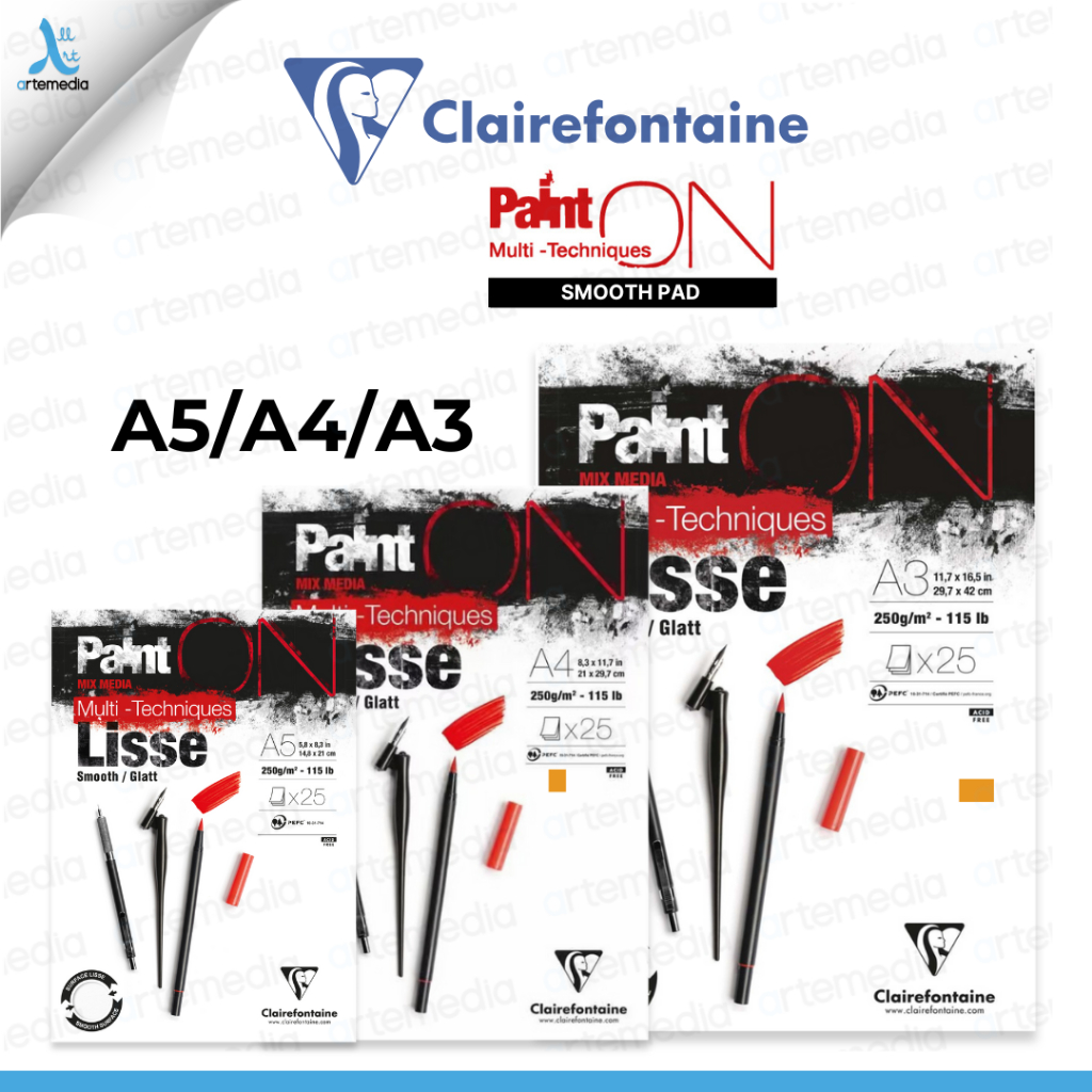 

Clairefontaine Paint On Smooth Multi Technique Sketch Pad Sketchbook
