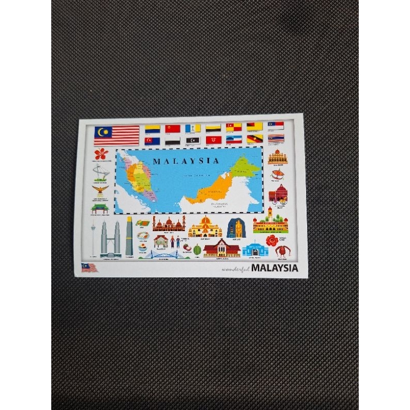 

kartu pos Peta malaysia/ malaysia map postcard