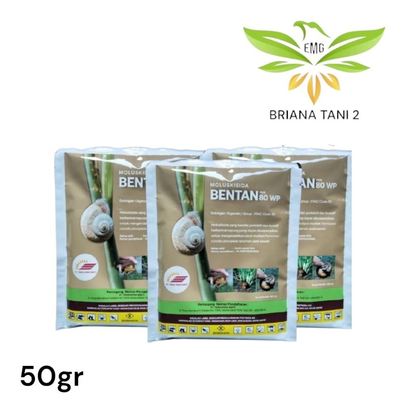 Bentan 80WP Coklat 50gr Moluskisida Fentin Asetat 80% Racun Keong Sawah Trida Kimia Sakti Anti Keong