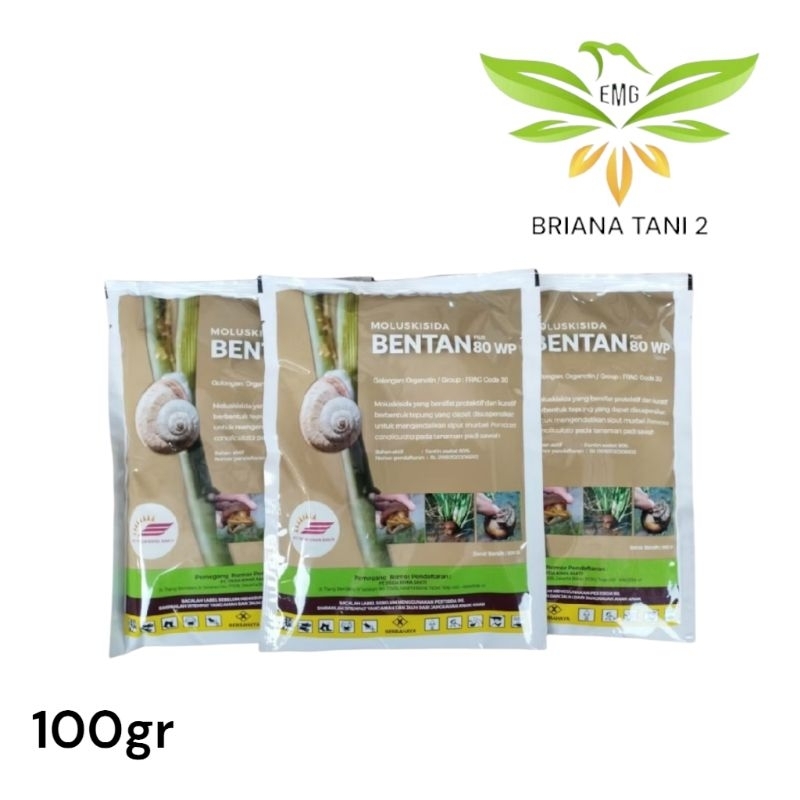 Bentan 80WP Coklat 100gr Moluskisida Fentin Asetat 80% Racun Keong Sawah Trida Kimia Sakti Anti Keon