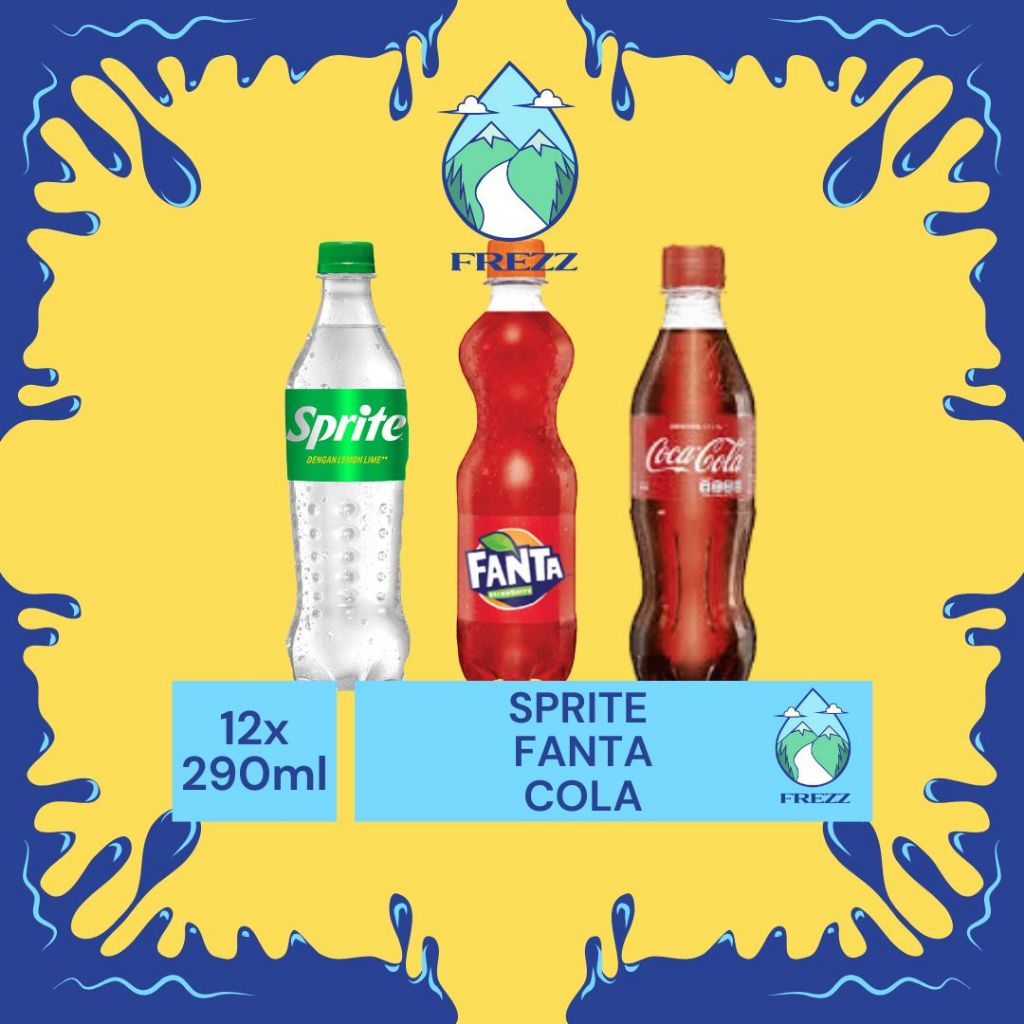 

(INSTANT) SPRITE FANTA COCA COLA 390 Isi 12 BOTOL Per KRAT - READY COCA COLA, FANTA, SPRITE, Air Minum Kemasan SODA Botol Minuman Kardus