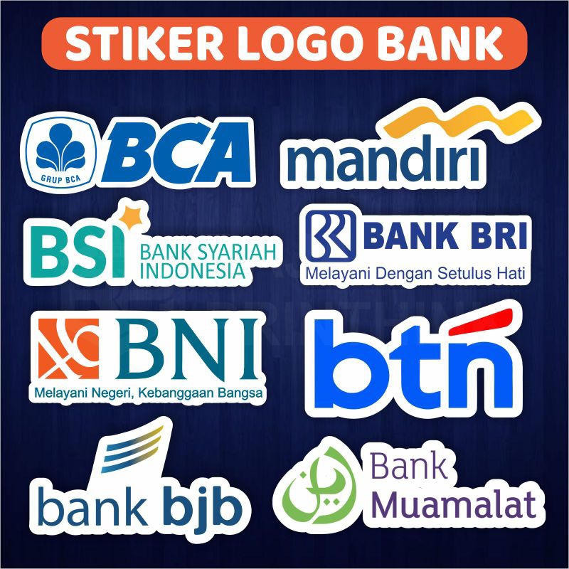 

Sticker Stiker Bank BCA Mandiri BRI BNI BSI BTN BJB Muamalat / Stiker BUMN Waterproof