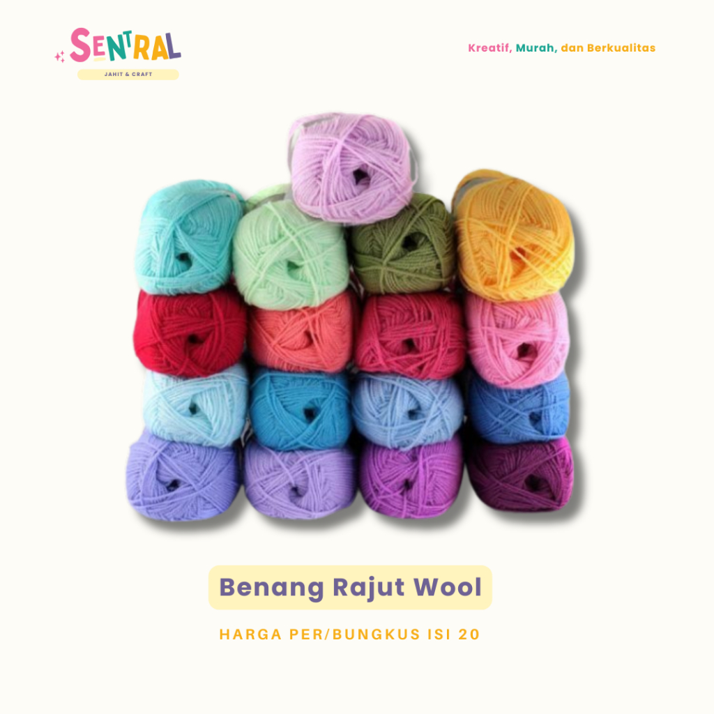 

[1 Bungkus] 20 Pcs Benang Wool / Benang strimin / Benang wol Termurah