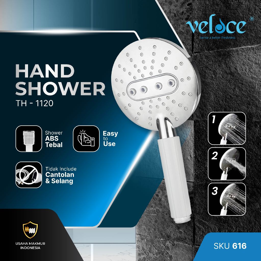 VELOCE SHOWER TANPA SELANG | Hand Shower | Hand Shower Tanpa Selang | Kepala Shower 616