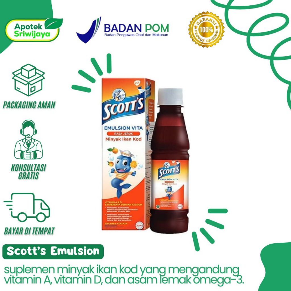 Scott's Emulsion Vitamin Minyak Ikan Kod 200 ML