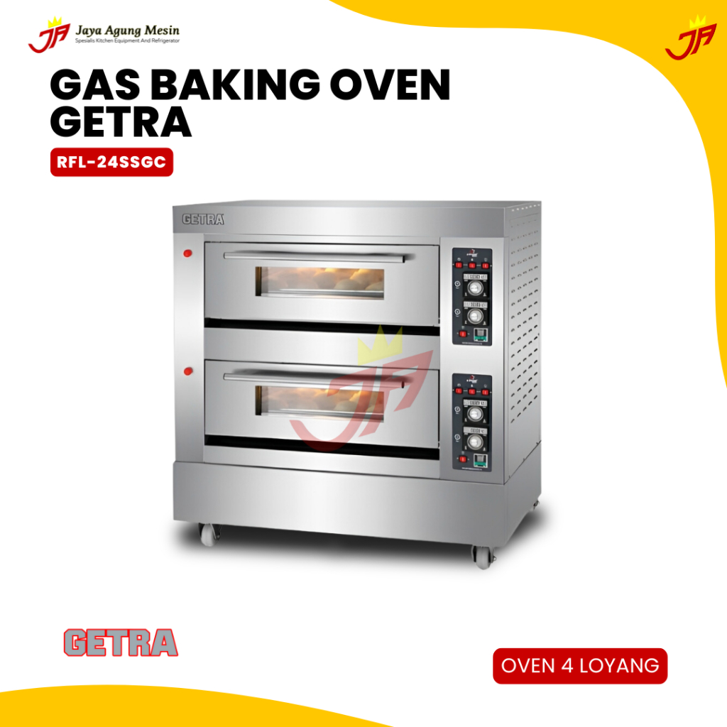 GETRA Gas Baking Oven RFL-24SSGC / RFL 24SSGC / Oven 2 Deck 4 Loyang / Oven 2 Deck / Oven 4 Loyang