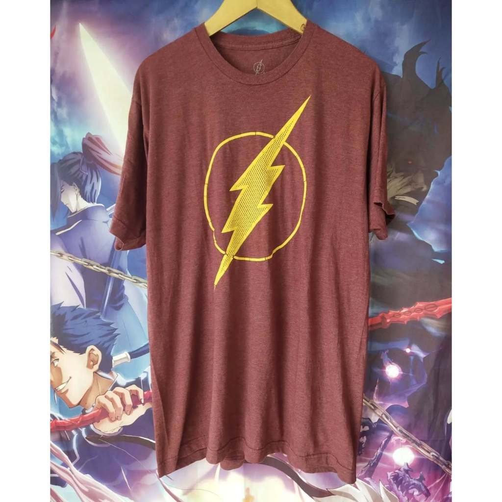 DC's The Flash Maroon Big Logo Official Movie Tee Kaos Tshirt Original Second Merch Japan Korea Bran