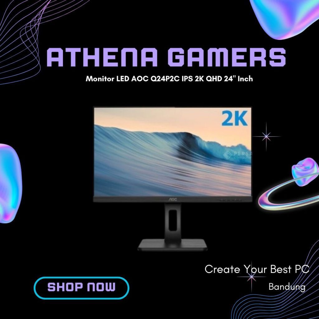 Monitor LED AOC Q24P2C IPS 2K QHD 24" Inch | Athena Gamers