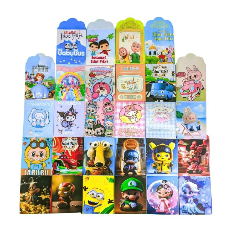 

AMPLOP LEBARAN MOTIF KARTUN 2025 MEDIUM 1 PACK ISI 10 Pics ( UANG LIPAT 1X )