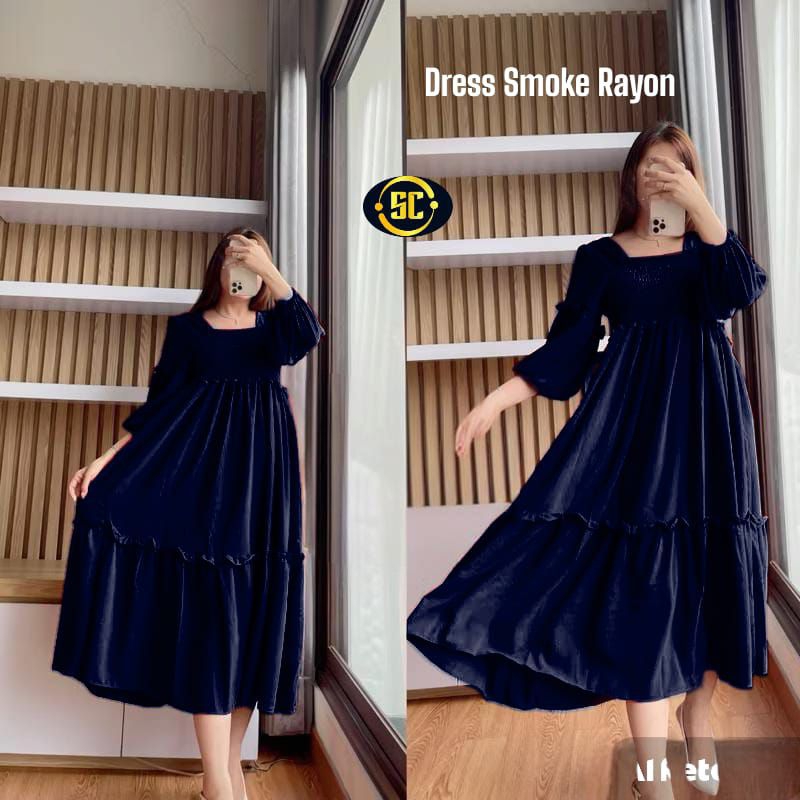 dress SMOKE dada Bali flowers wanita import best seller