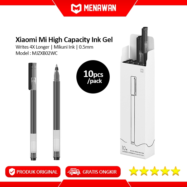 

Xiaomi Mi High Capacity Ink Pen Gel Mikuni Ink Pulpen Pena Pack 10 Pcs Original