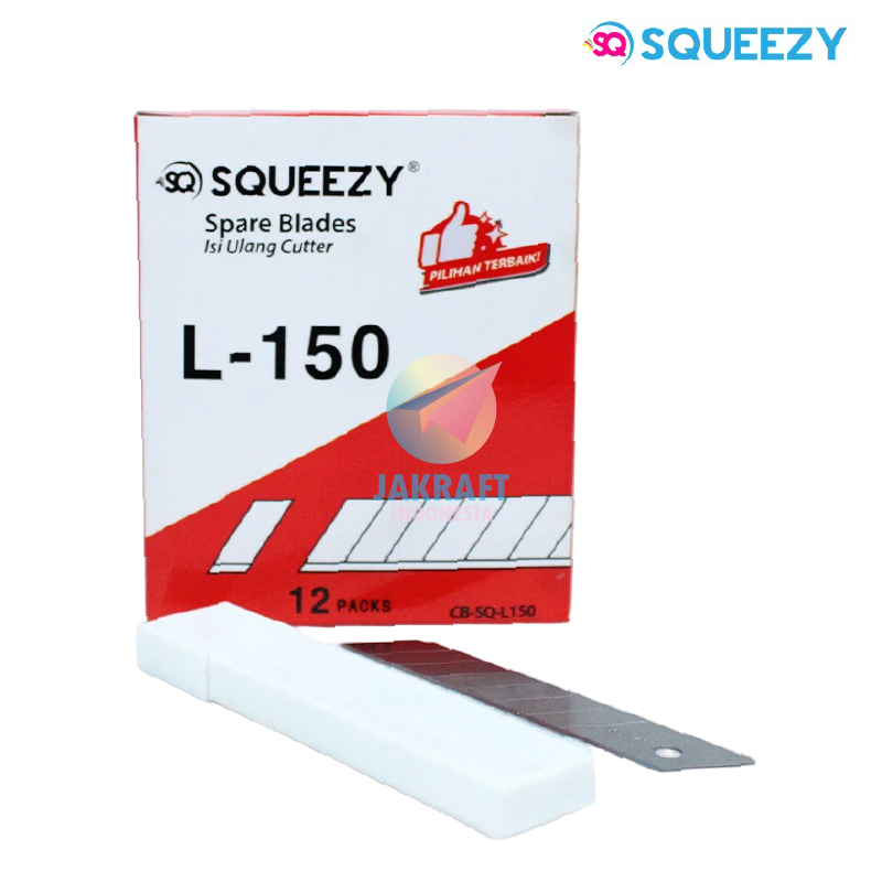 

(60 Pcs) GROSIR SQUEEZY Cutter Blade CB-SQ-L150 Pisau Refill Isi Ulang Segala Macam Cutter Besar Seperti L-500 Murah Tajam | PACK