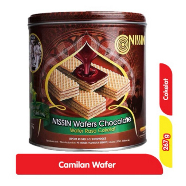 

NISSIN WAFER CHOCOLATE SPECIAL EDITION LEBARAN 267gr/ NISSIN Wafer Chocolate Kaleng 267 g