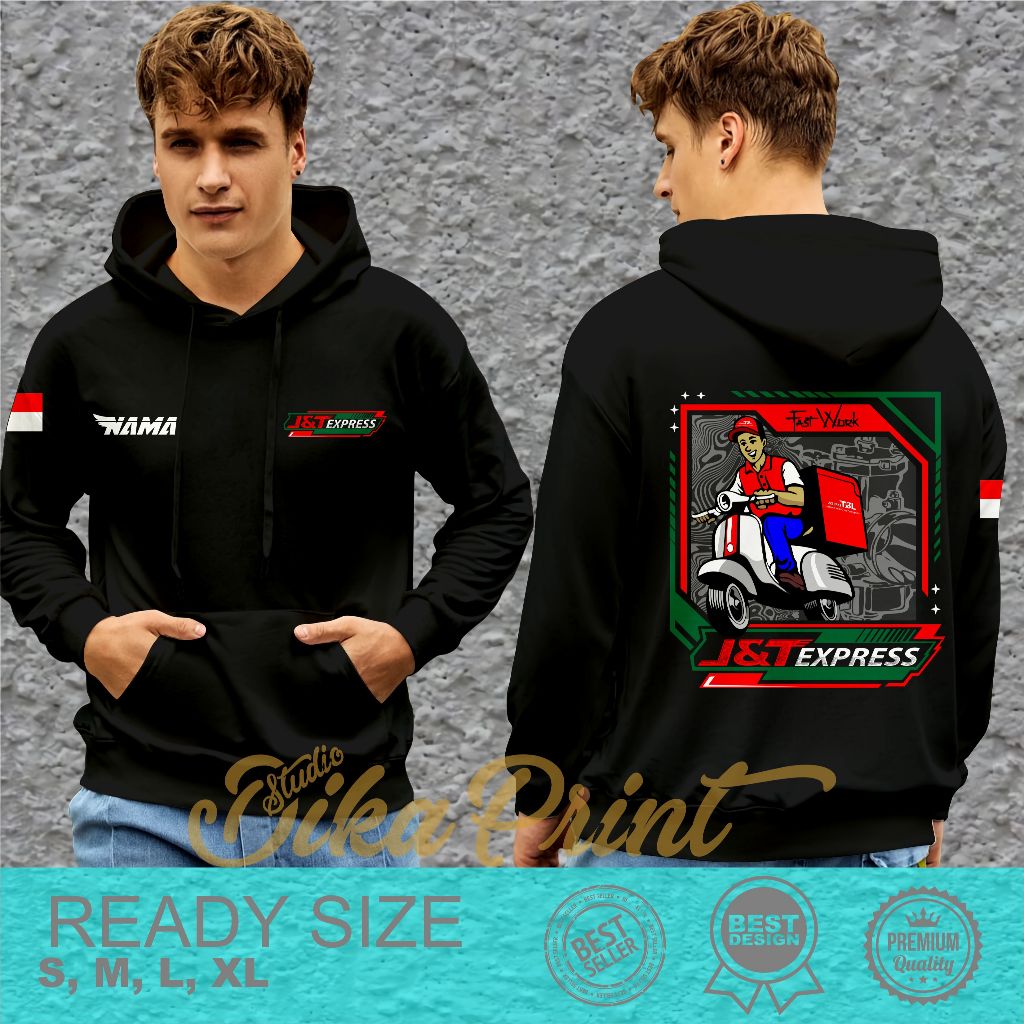 Jaket Hoodie JNT Express Indonesia Bahan Nyaman Dan Adem Volume 2