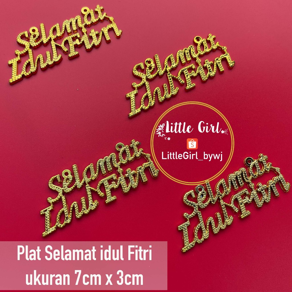 

Plat Tulisan Selamat Idul Fitri - 7cm - Resin Gold Idul Fitri - Parcel Hampers Box - Little Girl Shop