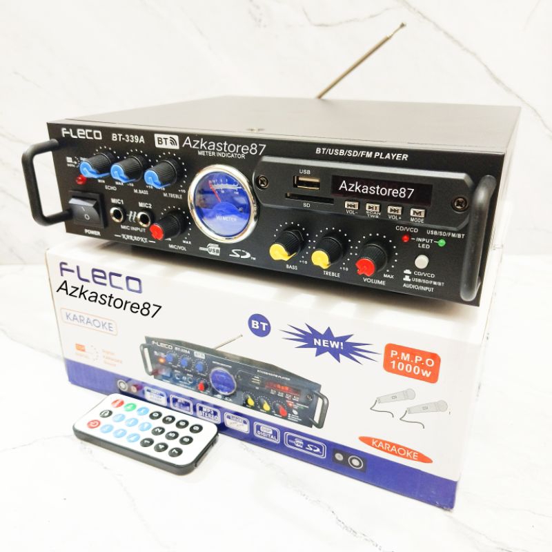 Amplifier fleco 339 BT 1000WATT amplifier bluetooth karaoke super bass