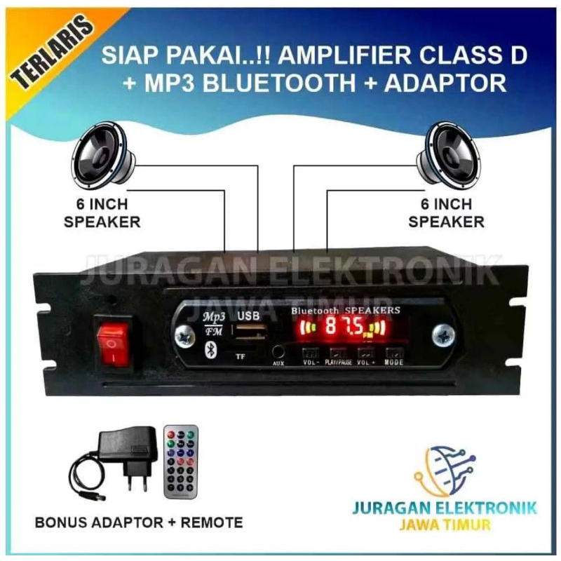 Amplifier mini mp3 bluetooth radio siap pakai