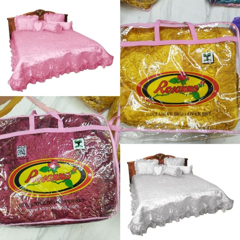 sprei pengantin // sprei satin rosanna // sprei pengantin rumbai 2 susun // sprei pengantin mewah