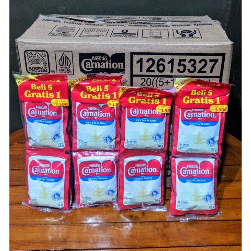 

Carnation Krimer Kental Manis SACHET Beli 5 GRATIS 1/ Carnation Renteng