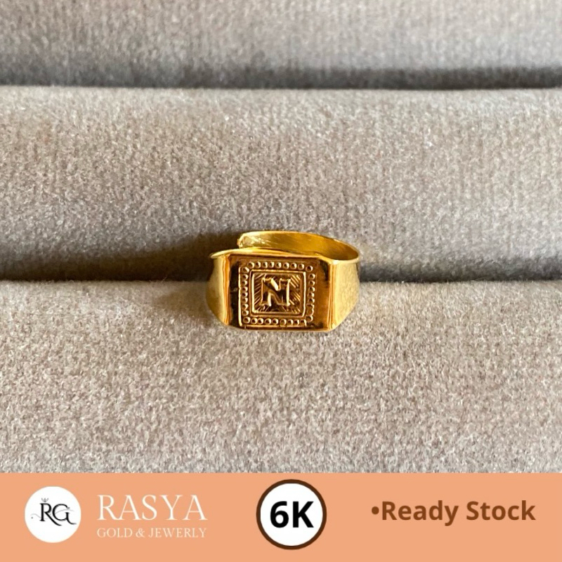 Cincin Baby Huruf Kadar 300 / 6K Cincin Berat 0.5 gr Bayi Variasi Huruf