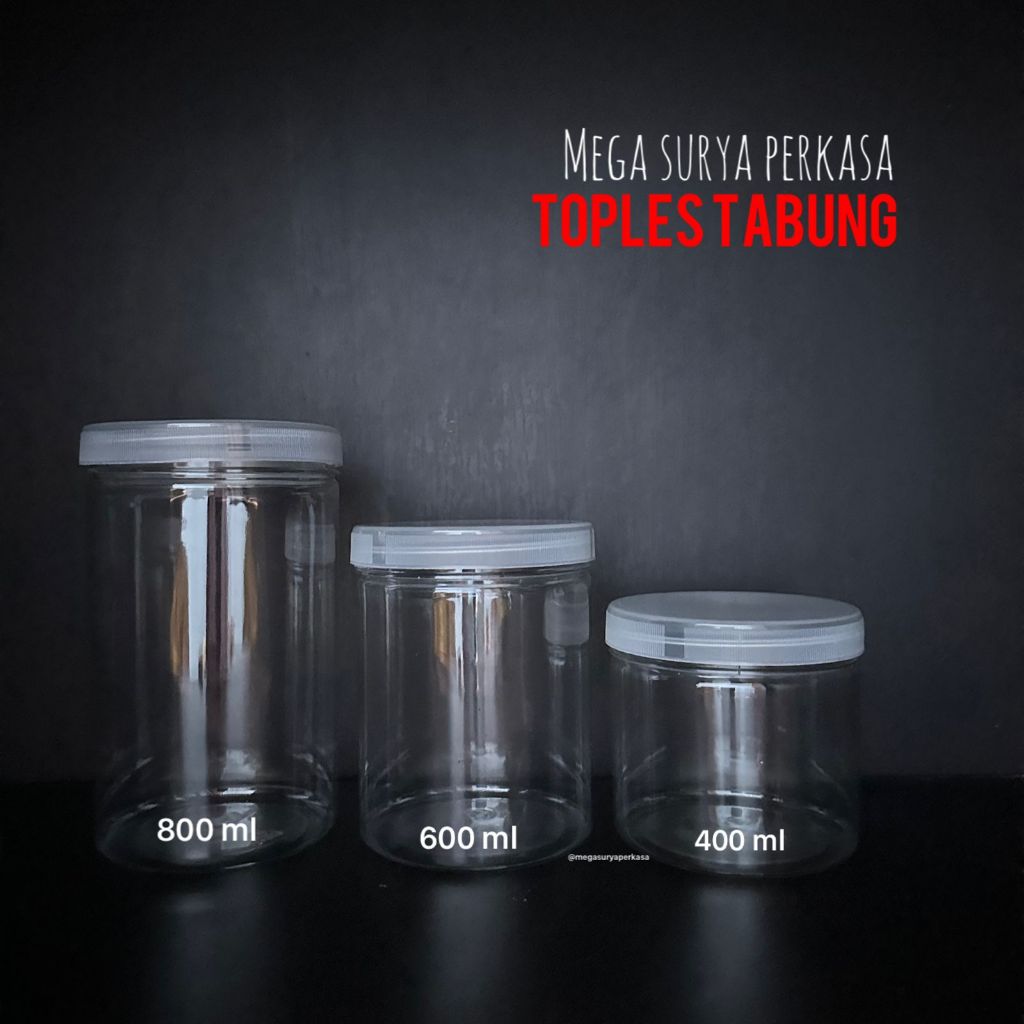 Toples 600 ml-Toples Plastik 600 ml -Toples Kue kering-HampersTutup alumunium Premium 12 pcs