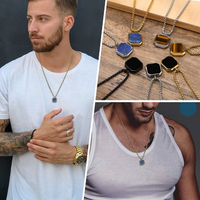 blackragon Necklace - Kalung Titanium Hitam Keren Elegant Pria Laki-laki