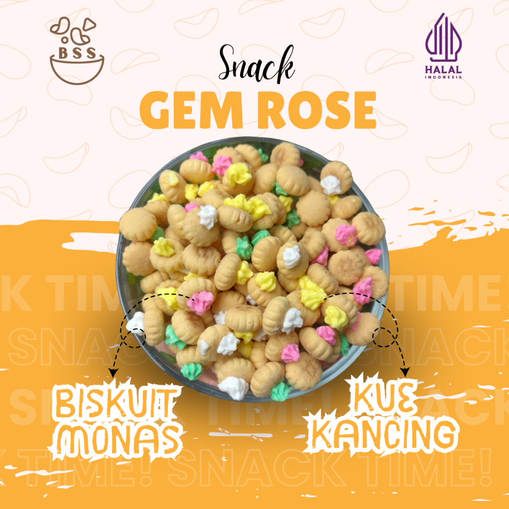 

snack gem rose biskuit monas kue kancing kue jadul