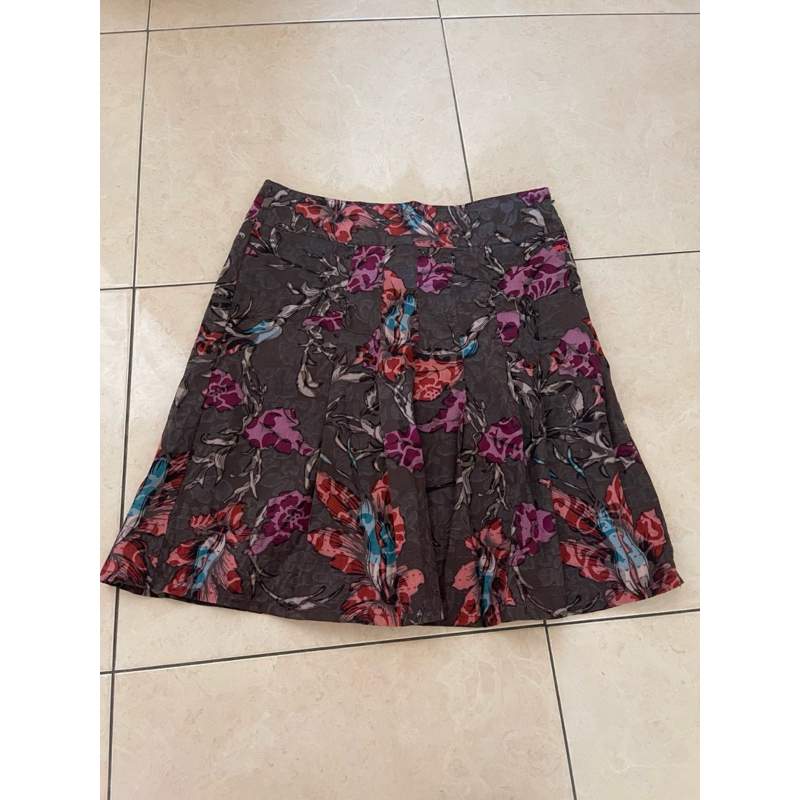 preloved esprit pleated flower skirt rok wanita