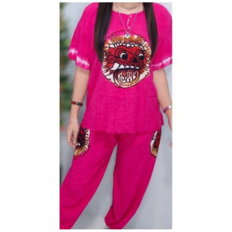 setelan baju bali wanita motif barong celana panjang ALL SIZE