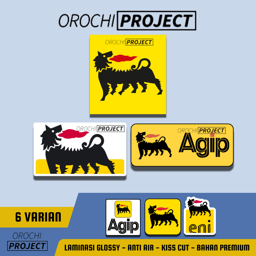 

Sticker Stiker Brand Logo ENI AGIP Engine Oli Oil Vinyl Glossy Anti Air HP Laptop Tumbler Motor Helm