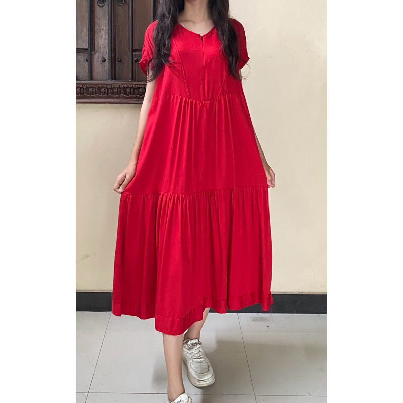 Dalia Midi Dress Home Dress Daster Adem Daster Rayon Twill