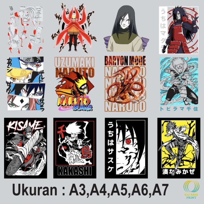 

Dtf Stiker Sablon Setrika Gambar Anime Naruto 5 Ukuran A3 A4 A5 A6 A7 Tinggal Tempel Atau Press