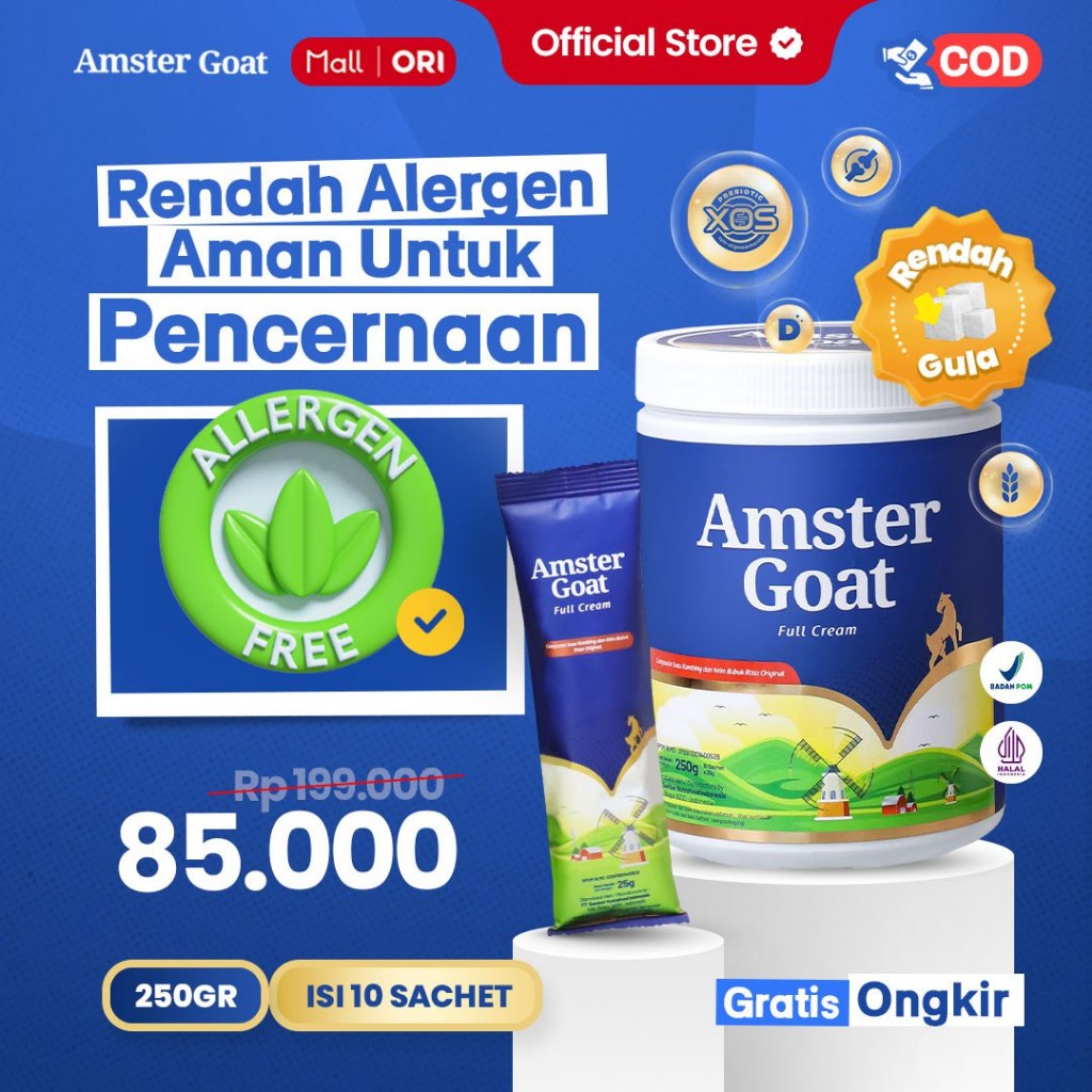 

AMSTER GOAT - Susu Kambing Amstergoat Rendah Alergen Untuk Atasi Pencernaan 250gr