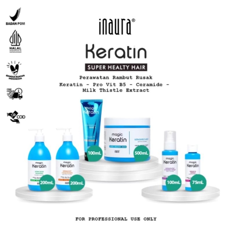 INAURA Magia Keratin Series | Perawatan Rambut Kering dan Rusak Treatment Keratin